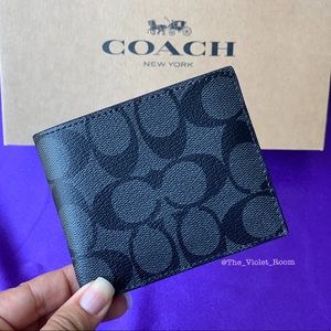 ▪️COACH▪️Men’s Signature Coated Compact Wallet